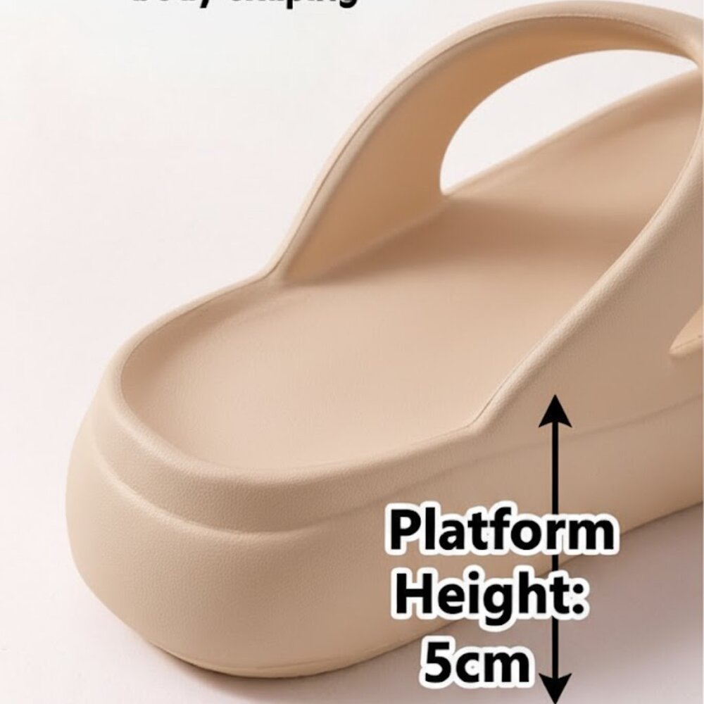 Women's height-enhancing flip-flops, beach vacation sandals.!!!sand color - Picture 2 of 4